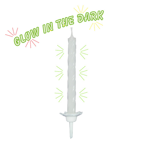 Фото Свеча для торта флуоресцентная 6см, 10шт