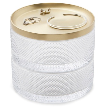 Фото Шкатулка для украшений Tesora стекло-латунь 13x11см