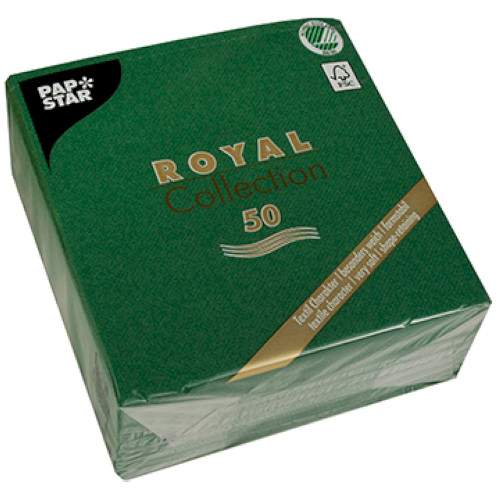 Фото Салфетка 1/4 33x33см ROYAL Collection темно-зеленая, 50шт