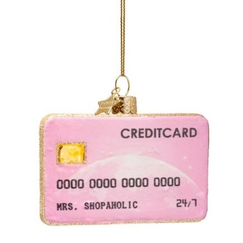 Фото Новогоднее украшение из стекла Vondels "Кредитная карта" 7см