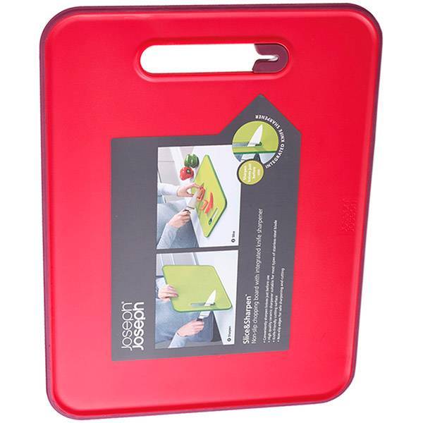 Фото Разделочная доска с ножеточкой Slice&Sharpen большая красная - 60107 Joseph Joseph