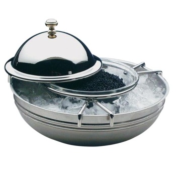 Фото Икорница - чаша из стекла с крышкой из нерж.стали