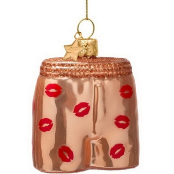 Фото Новогоднее украшение из стекла Vondels "Шорты-боксеры" 6см