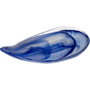 Фото Блюдо стеклянное 33x18x(h)4.5см Auster синее