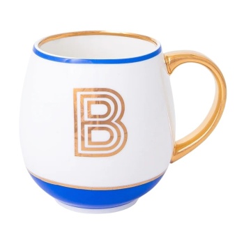 Кружка Library золотая буква «B» (голубого цвета)