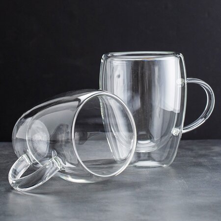 Фото Кружка необжигающая 350мл термостойкое стекло, 2шт