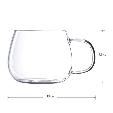 Фото Чашка необжигающая 400мл термостойкое стекло, 2шт