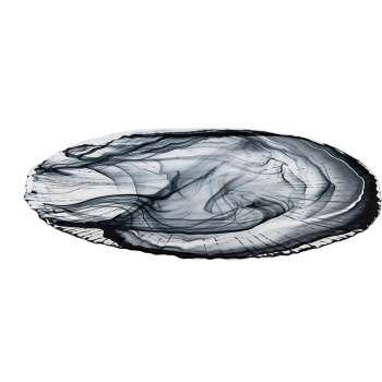 Фото Блюдо овальное стеклянное 38x25x(h)3см Focus черный дым