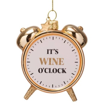 Фото Новогоднее украшение из стекла Vondels "Будильник" 9см