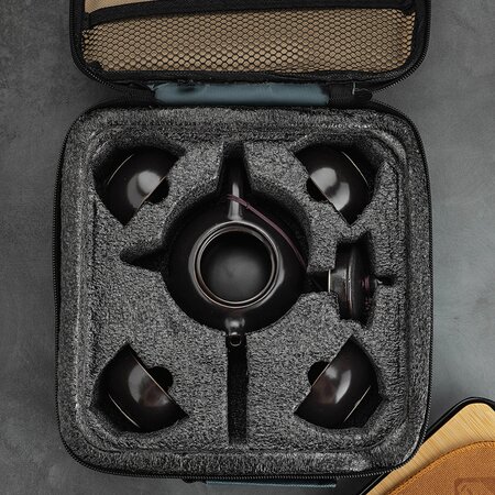 Чайный сервиз керамический горький шоколад (чемоданчик) детальная картинка 