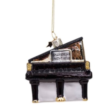 Фото Новогоднее украшение из стекла Vondels "Пианино" 7см