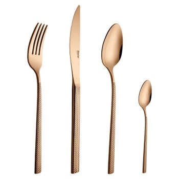 Фото Набор столовых приборов HERA copper - 24шт в деревянном боксе