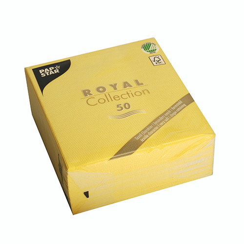 Фото Салфетка 1/4 33x33см ROYAL Collection желтая, 50шт