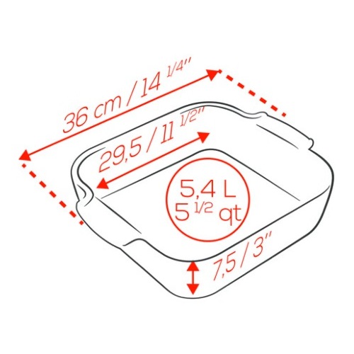 Фото Емкость квадратная для запекания APPOLIA 36см SLATE