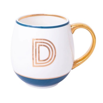 Кружка Library золотая буква «D» (синего цвета)