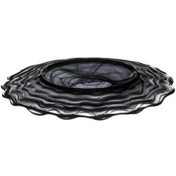 Фото Блюдо стеклянное Ø27x(h)2см Osho черный дым