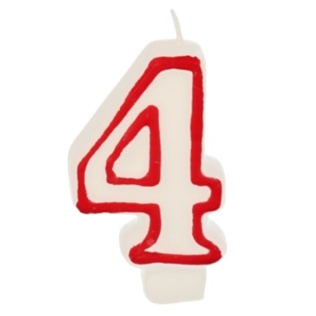 Фото Свеча для торта - цифра "4"