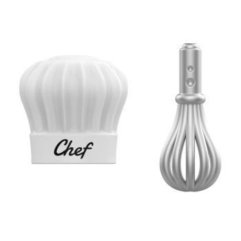 Фото Набор брошей "Колпак повара и венчик"