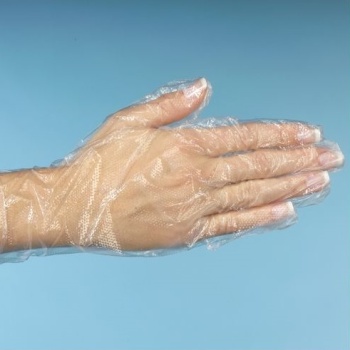 Фото Одноразовые перчатки женские - размер M (19см) PE прозрачные, 500шт