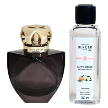 Фото Подарочный набор «‎Вечность» черная лампа Берже с ароматом «‎Цветы для леди» (Lady Flower) 250мл