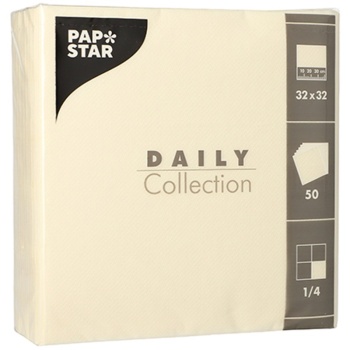 Фото Салфетка 2сл 1/4 32x32см DAILY Collection шампань, 50шт