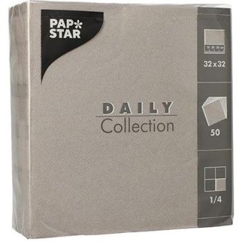 Фото Салфетка 2сл 1/4 32x32см DAILY Collection серая, 50шт