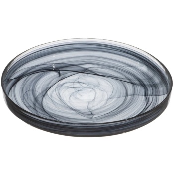 Фото Блюдо стеклянное Ø28x(h)3см Asos черный дым