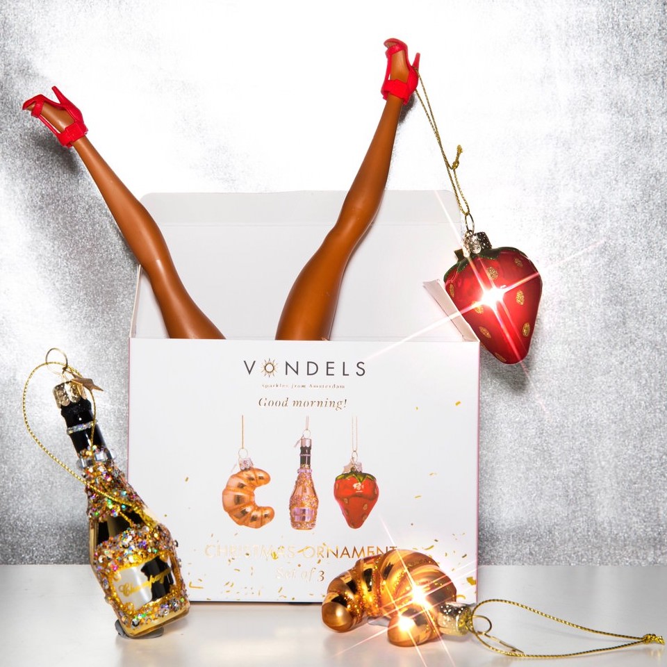 Набор стеклянных украшений на елку - Good morning 