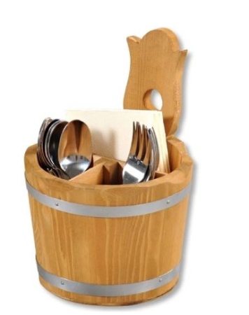 Подставка для столовых приборов Ø14x(h)20см сосна детальная картинка 