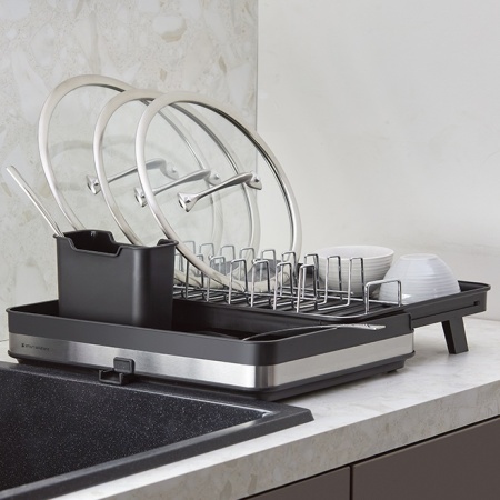 Сушилка для посуды раздвижная большая Atle черная — Smart Solutions детальная картинка 