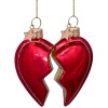 Набор новогодних украшений из стекла Vondels для друзей "Половинки сердца" 8.5см детальная картинка 