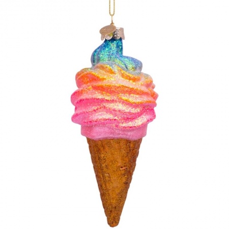 Новогоднее украшение из стекла Vondels "Радужное мороженое" 14см детальная картинка 