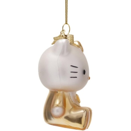 Новогоднее украшение из стекла Vondels "Золотой Hello Kitty baby" 9см детальная картинка 