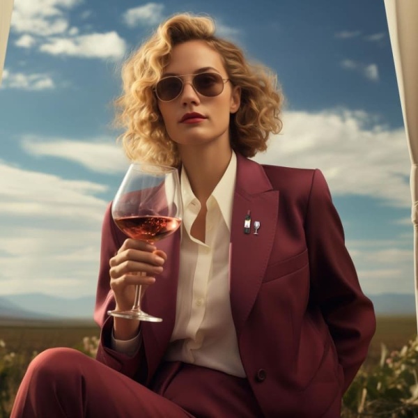 Фото Набор брошей "Бутылка вина и бокал"