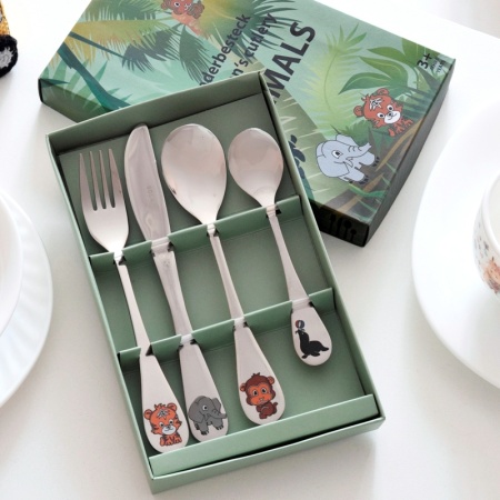 Набор детских столовых приборов Jungle - 4 предмета детальная картинка 