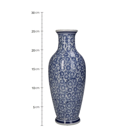 Ваза для цветов фарфоровая 10x10x26см синяя детальная картинка 