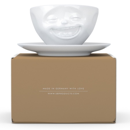 Чашка с блюдцем 200мл Tassen Laughing белая детальная картинка 