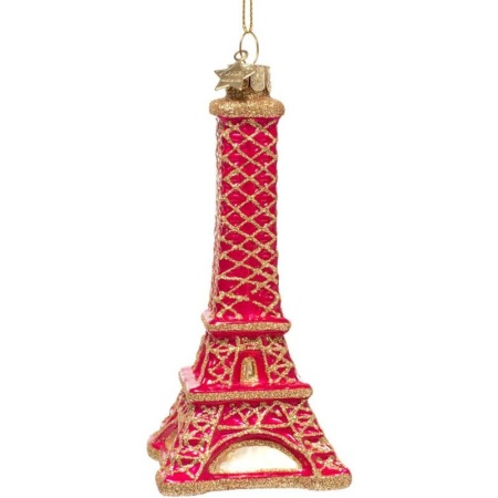 Новогоднее украшение из стекла Vondels "Эйфелева башня" 12см детальная картинка 