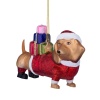 Новогоднее украшение из стекла Vondels "Такса Санта Клаус с подарками" 7.5см детальная картинка 