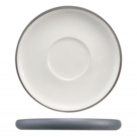 Блюдце Ø12см IOWA серо-белое детальная картинка 