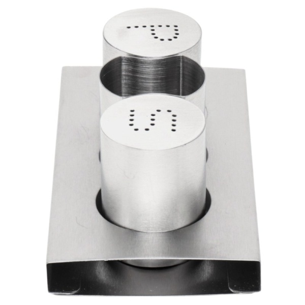 Фото Набор для специй - солонка, перечница, стаканчик для зубочисток - 15x8.5x5.7см Profi-Chef нерж.сталь