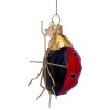 Новогоднее украшение из стекла Vondels "Божья коровка красная с золотом" 9см детальная картинка 