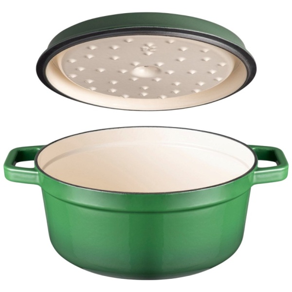 Фото Кокот с крышкой Ø28см 5л зеленый