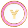 Блюдце Library золотая буква «Y» (розового цвета) детальная картинка 