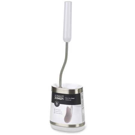 Ершик для унитаза Flex Lite Steel белый - 70561 Joseph Joseph детальная картинка 