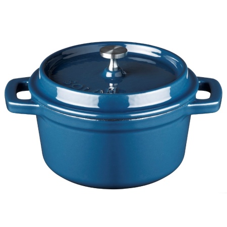 Кокот с крышкой Ø14см 600мл синий детальная картинка 