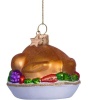 Новогоднее украшение из стекла Vondels "Индейка на блюде" 6см детальная картинка 