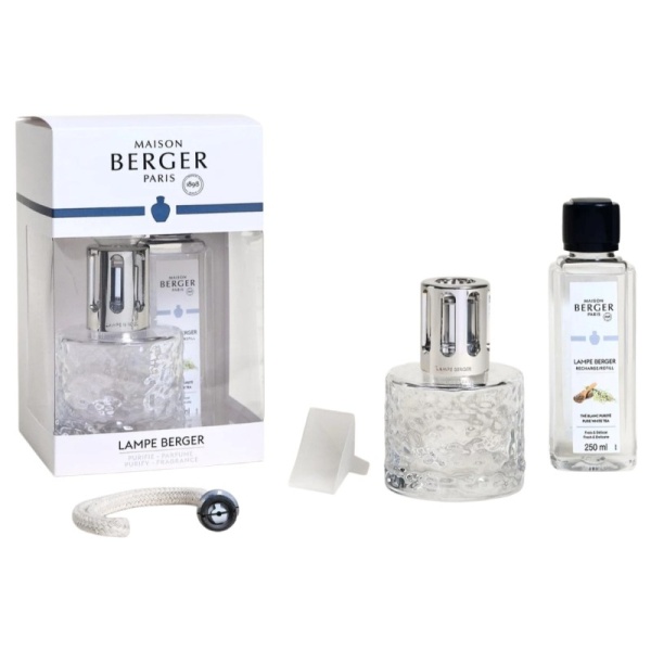 Фото Подарочный набор «‎Мираж» прозрачная лампа Берже с ароматом «Белый чай» (Pure White Tea) 250мл