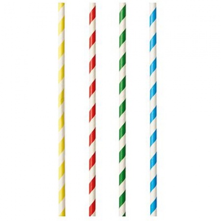Соломка для питья Ø8мм (h)21см, серия Stripes, 100шт детальная картинка 