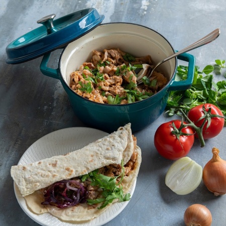 Кокот с крышкой Ø20см 2л сине-зеленый детальная картинка 